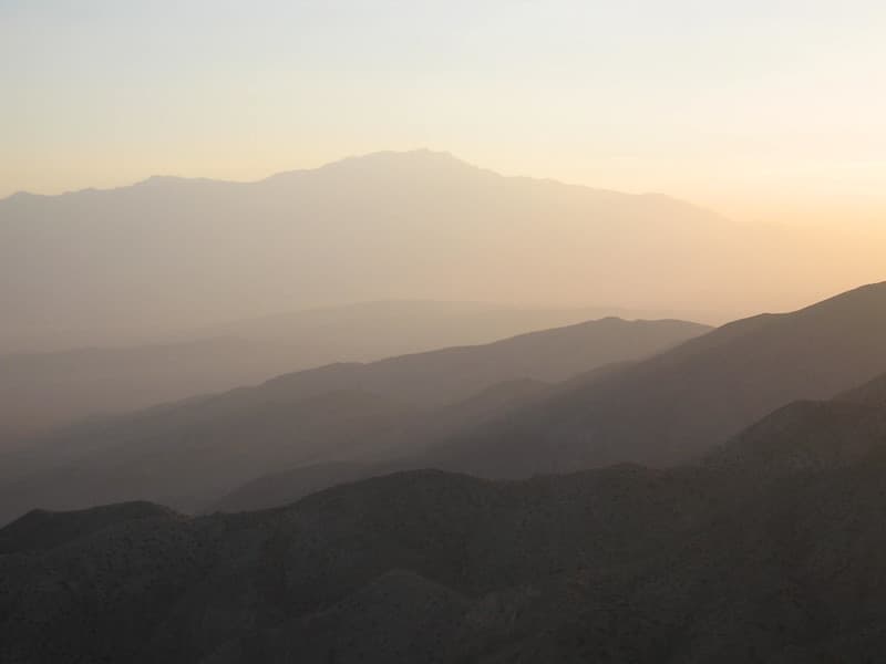 Air Pollution Sunset at Keys View