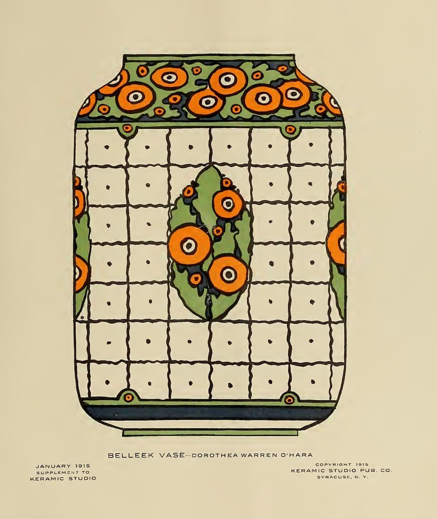 1915 Belleek Vase Keramic Studio