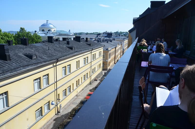 Helsinki library balcony