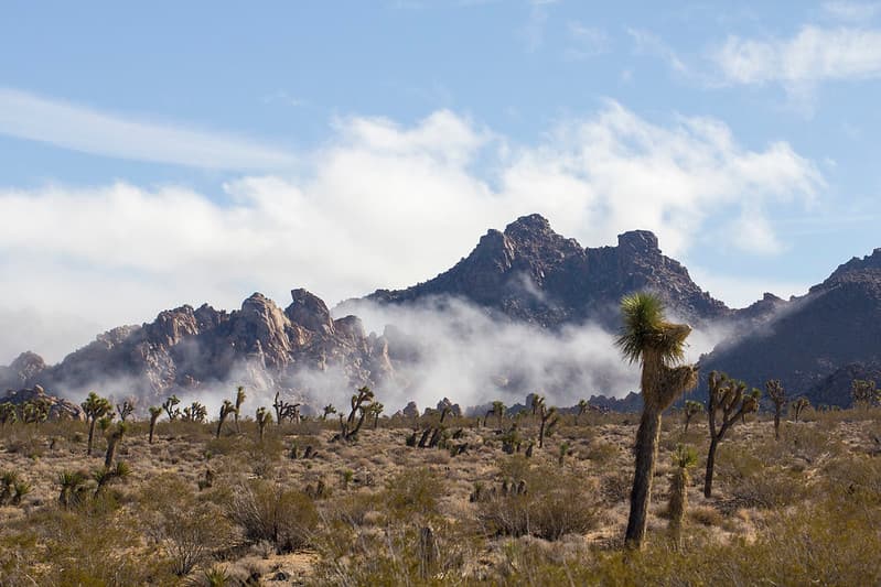 Clouds break near the park's West Entrance