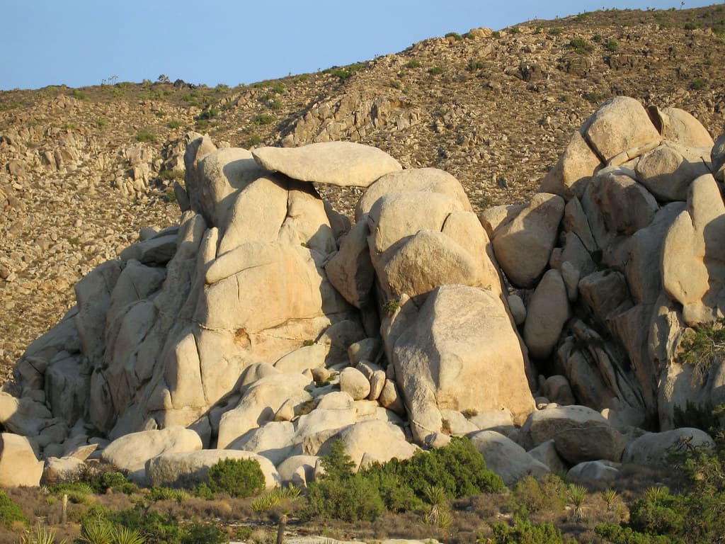 Balancing rock at Ryan Mountain Trailhead