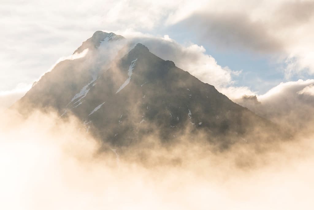 Vulture Peak Through the Clouds