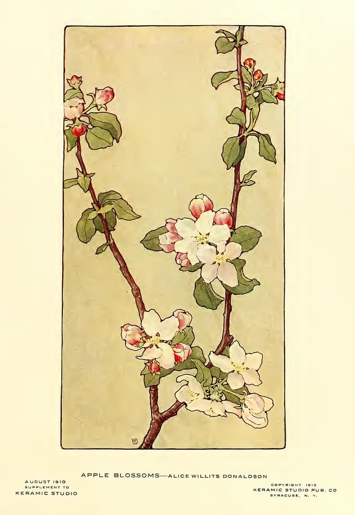 1910 Apple Blossoms Keramic Studio