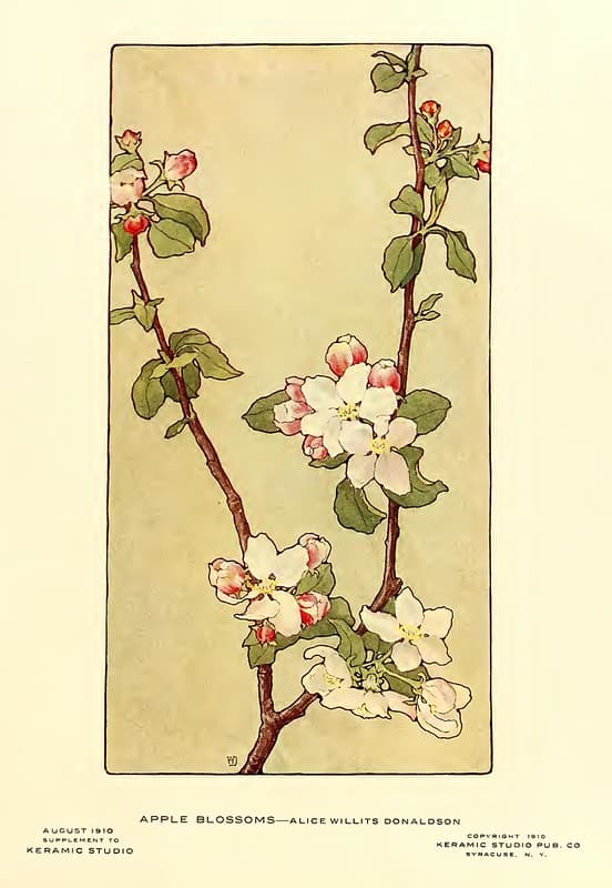 1910 Apple Blossoms Keramic Studio