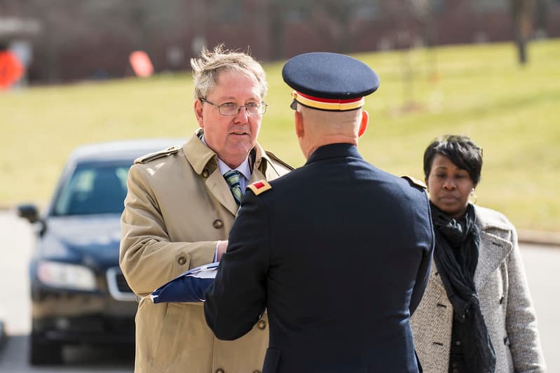 Army Reserve troops retire flag at Argonne National Laboratory