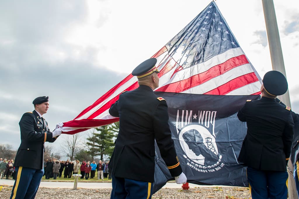 Army Reserve troops retire flag at Argonne National Laboratory