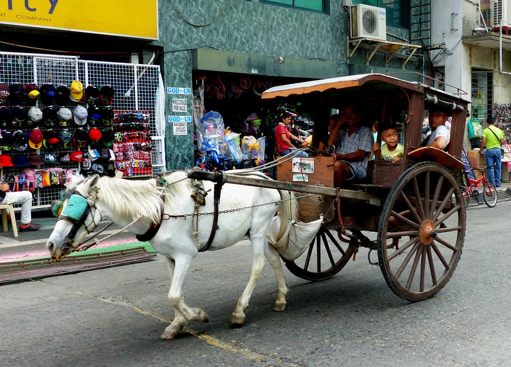 Horse drawn transport Laoag. Philippines.