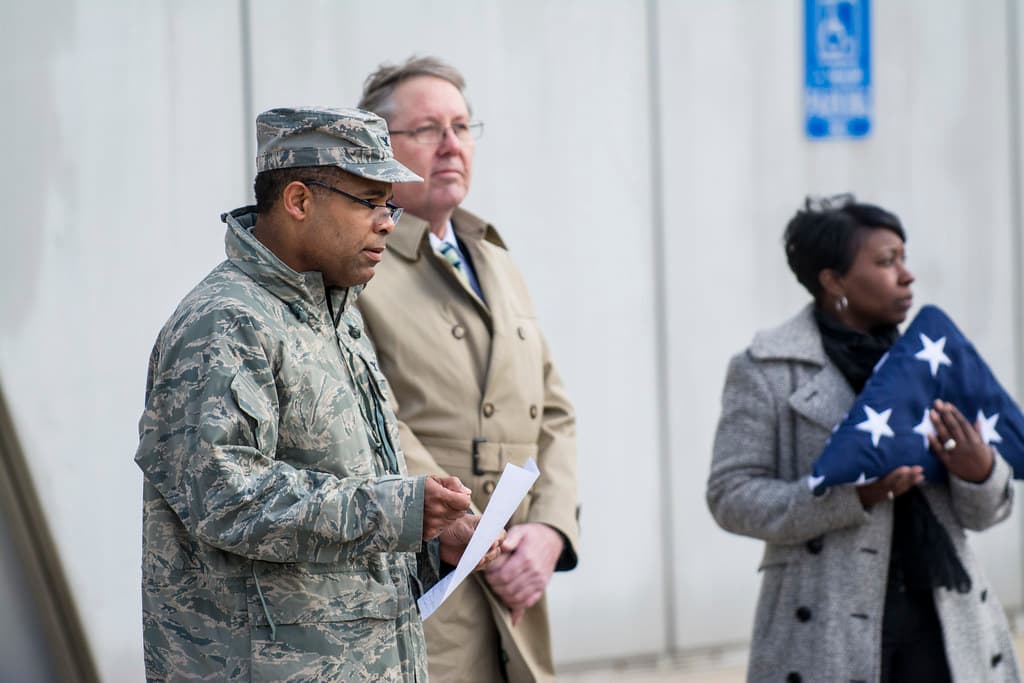 Army Reserve troops retire flag at Argonne National Laboratory