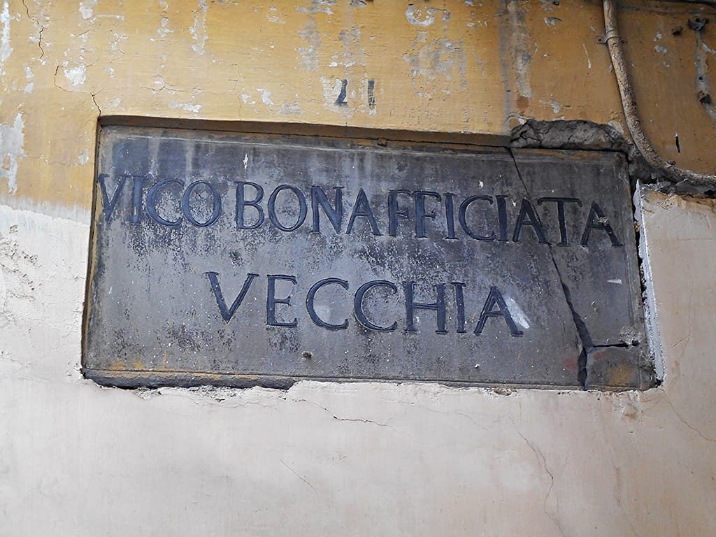 Lavagna street tablet (about 1780) in Naples