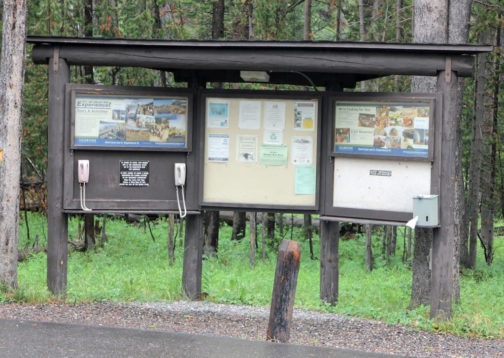 Bridge Bay Campground Information/Bulletin Board