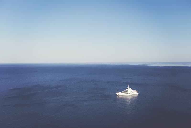 Yacht Sailing in Ocean