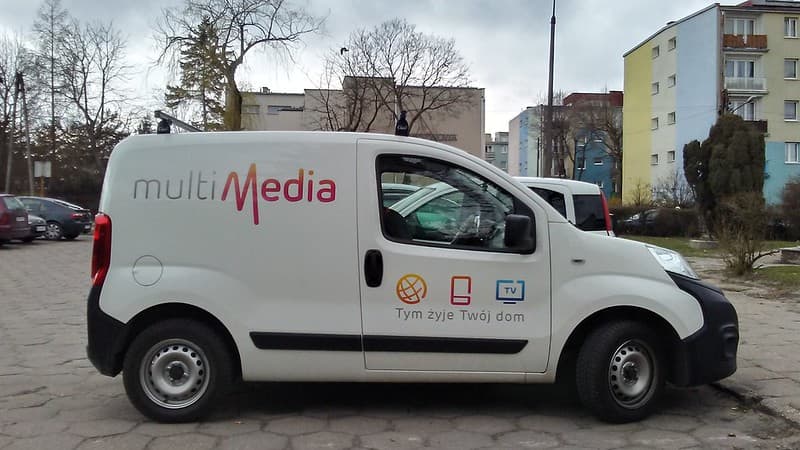 Cable television company car