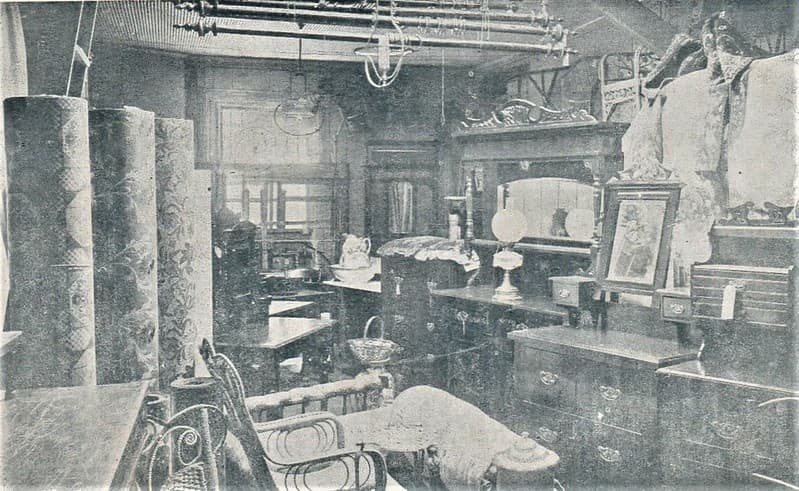 Interior of Rosenthall's furniture shop in Bega, N.S.W. - circa 1908