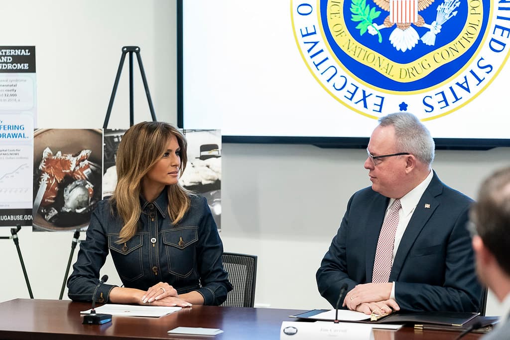 First Lady Melania Trump at the Office of National Drug Control Policy