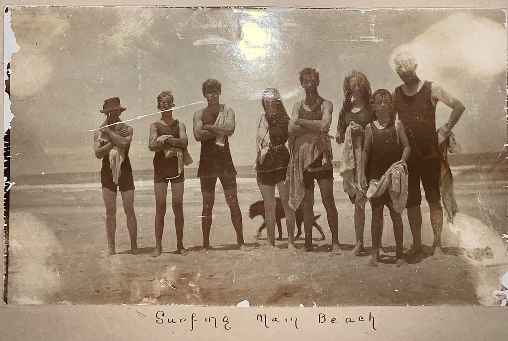 Surfing at Main Beach, Qld - circa 1920 (In Explore)