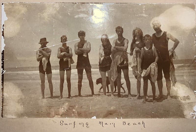 Surfing at Main Beach, Qld - circa 1920 (In Explore)