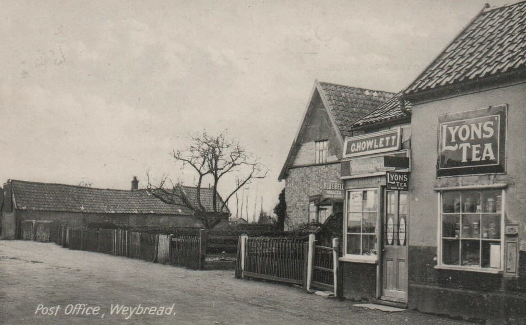 WEYBREAD Nr Harleston; Post Office and shop front.
