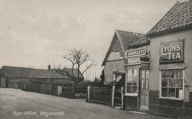 WEYBREAD Nr Harleston; Post Office and shop front.