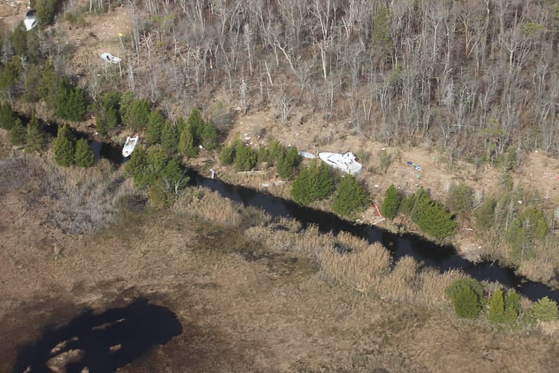 Boats washed ashore on Edwin B. Forsythe National Wildlife Refuge (NJ)