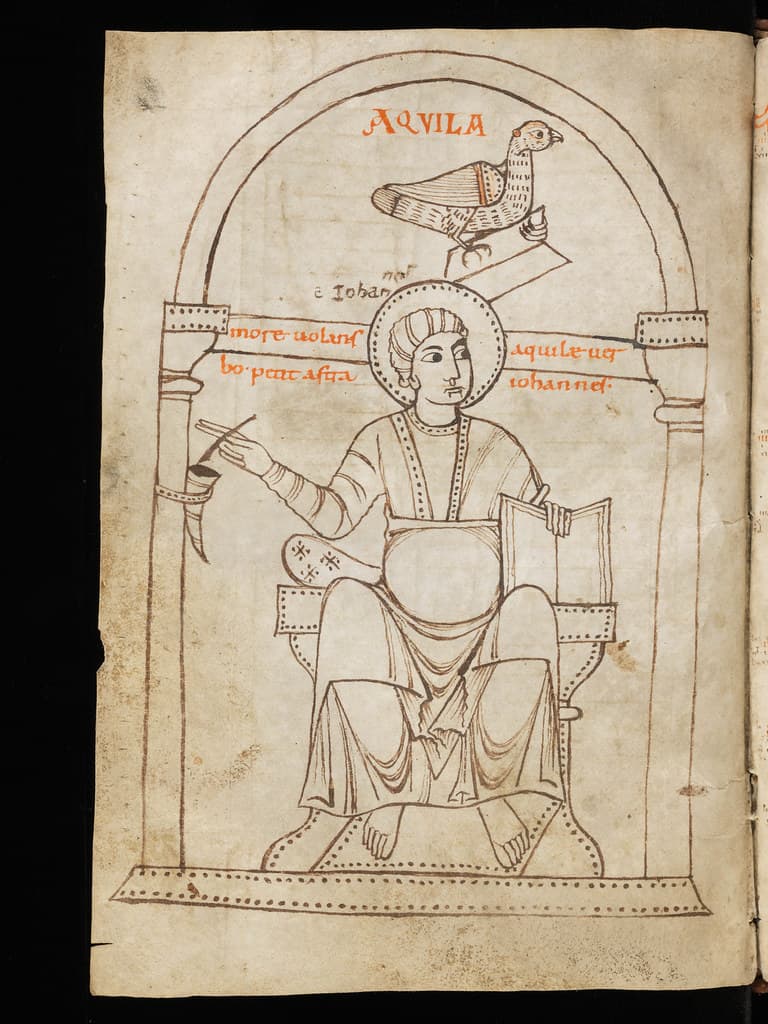 Evangelist portrait of St. John in a 10th century manuscript