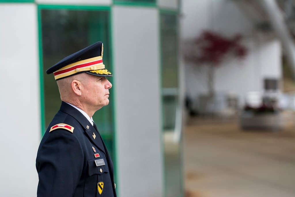 Army Reserve troops retire flag at Argonne National Laboratory