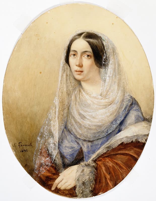 Brjullov, lace, painting