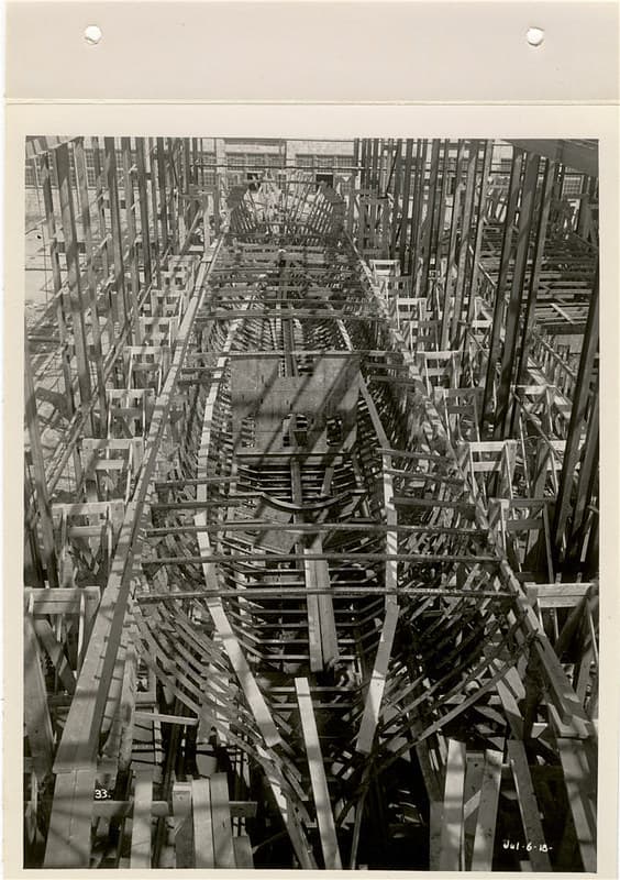 Boat No. 6 - inside berth showing all framing July 6th - 'Lutzen'