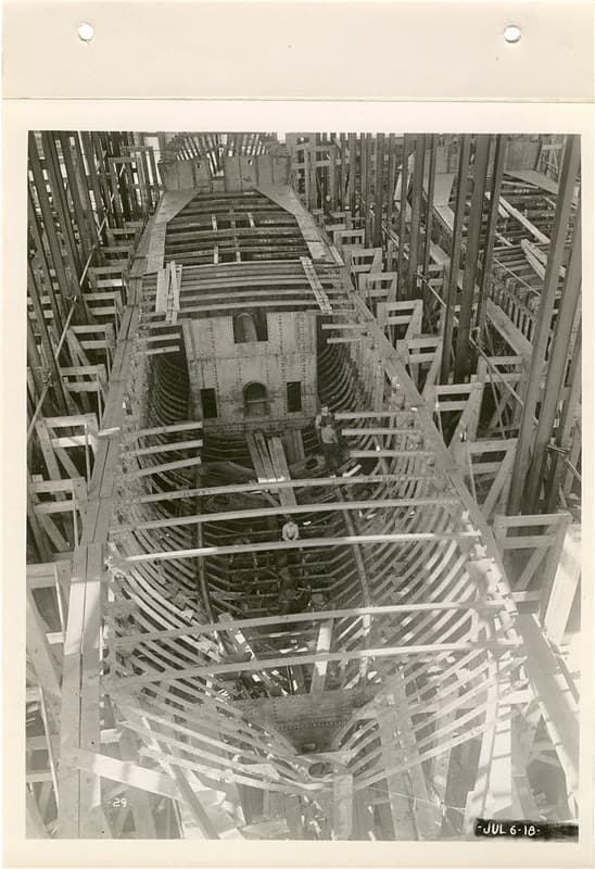 Boat No. 2 - inside berth showing all framing July 6th - 'Mantoue'