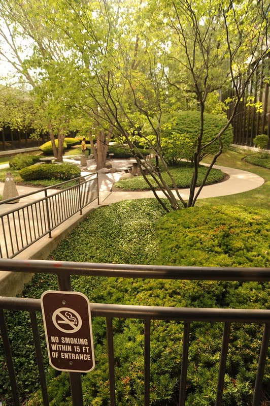 Building, courtyard, curvedwalkway