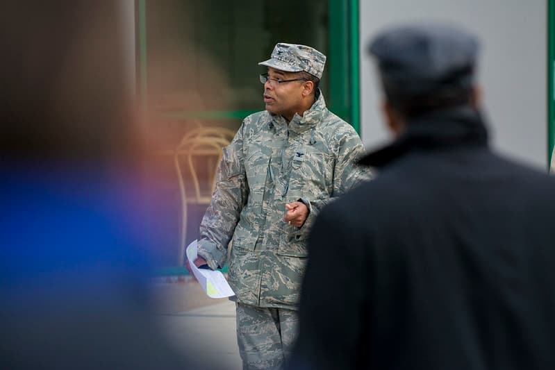Army Reserve troops retire flag at Argonne National Laboratory