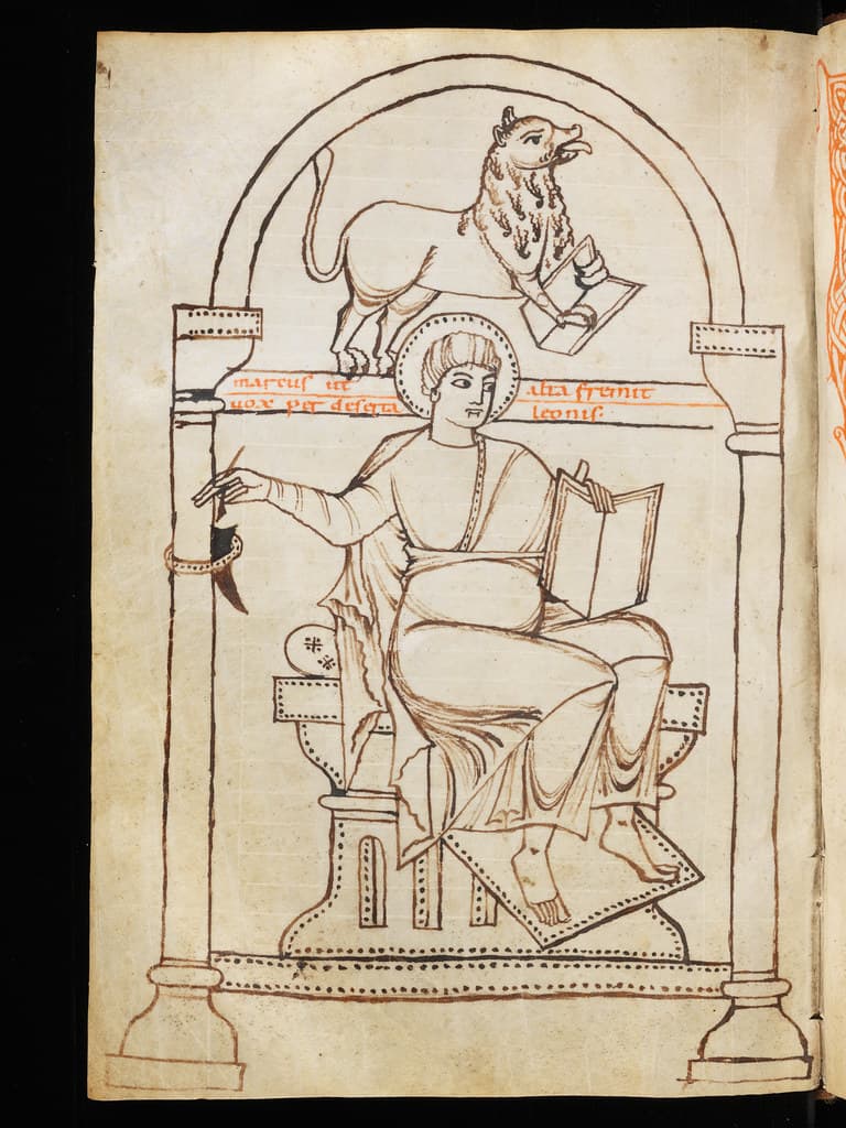 Evangelist portrait of St. Mark in a 10th century manuscript