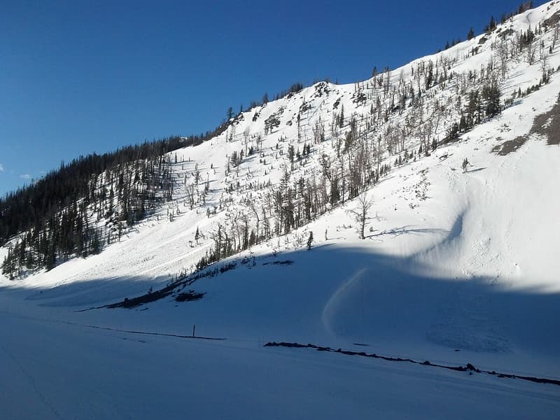 Snow slides on Sylvan Pass