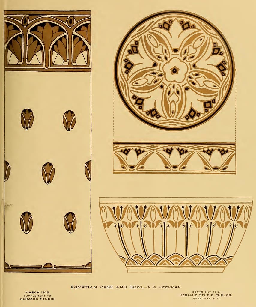 1915 Egyptian Designs Keramic Studio