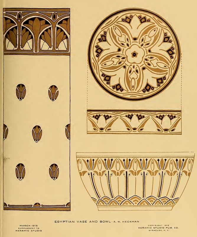 1915 Egyptian Designs Keramic Studio