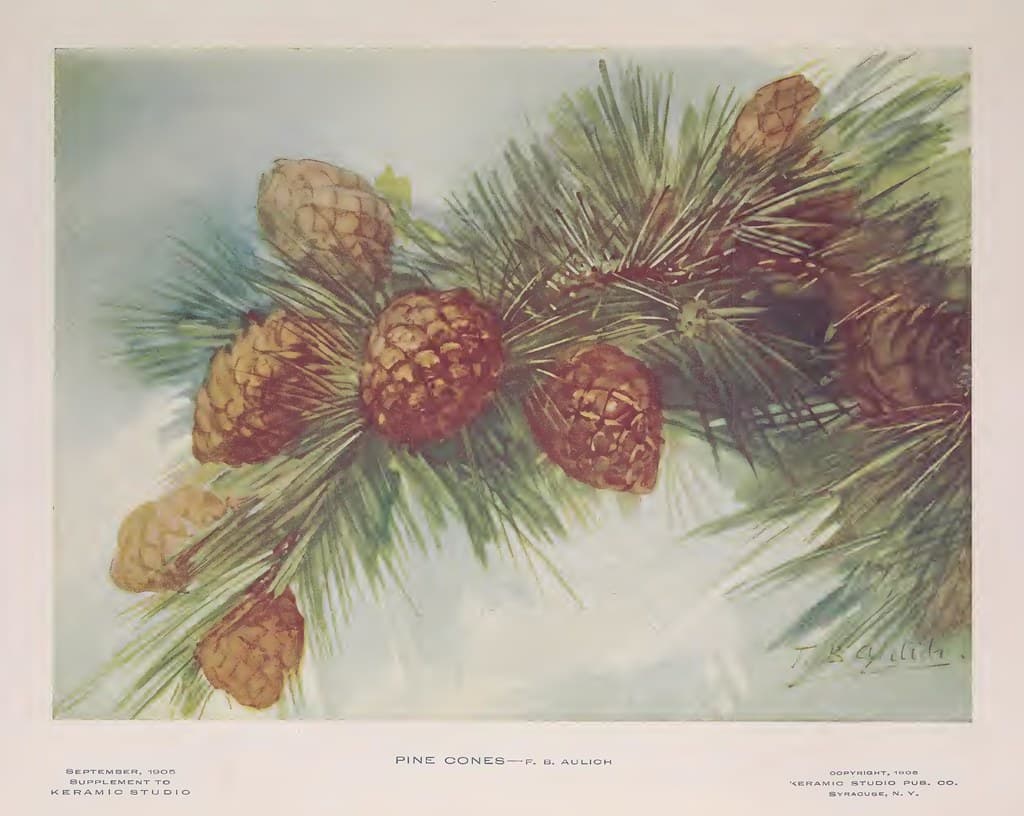 1905 Pine Cones Keramic Studio