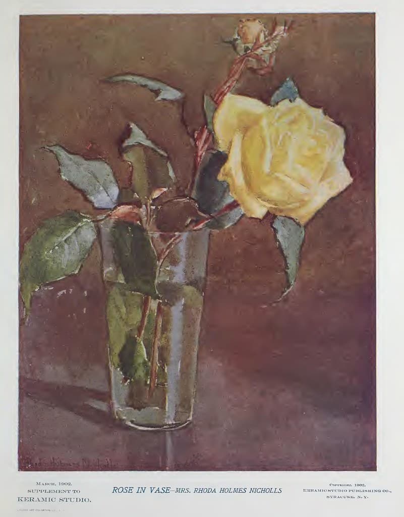 1902 Rose in Vase Keramic Studio
