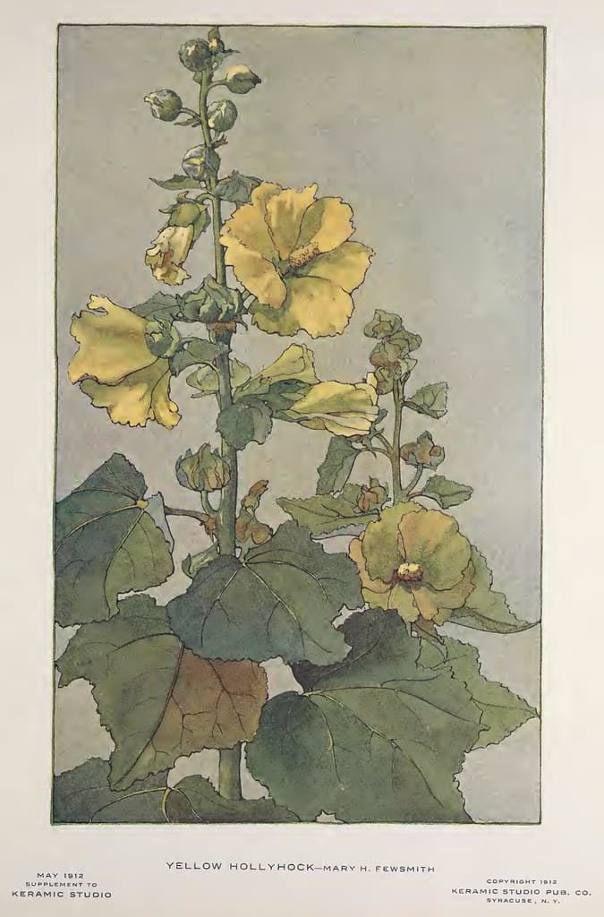 1912 Yellow Hollyhock Keramic Studio
