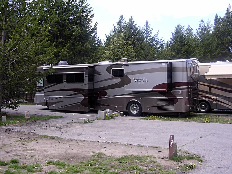 RVs at Fishing Bridge Campground