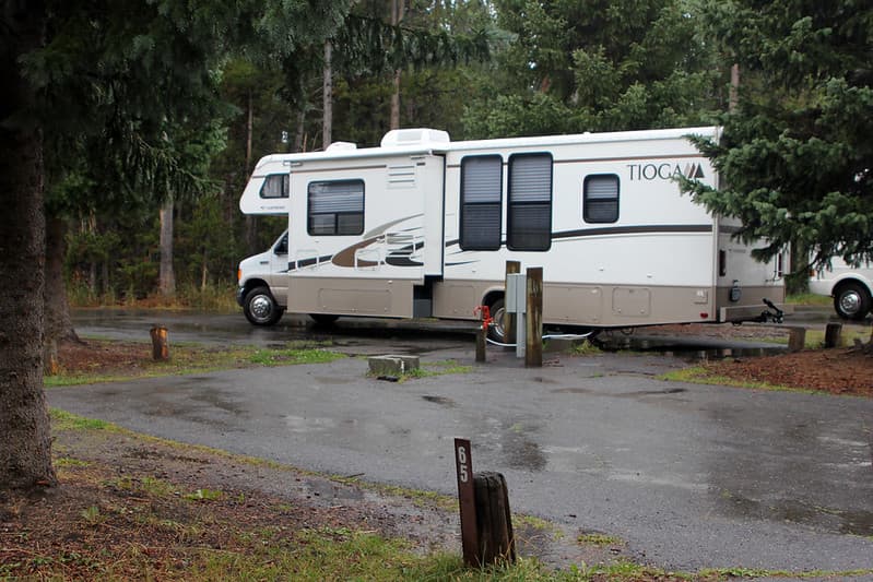 RVs at Fishing Bridge RV Park