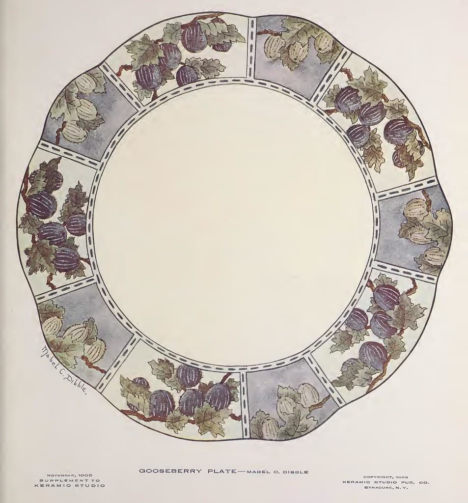 1905 Gooseberry Plate Keramic Studio