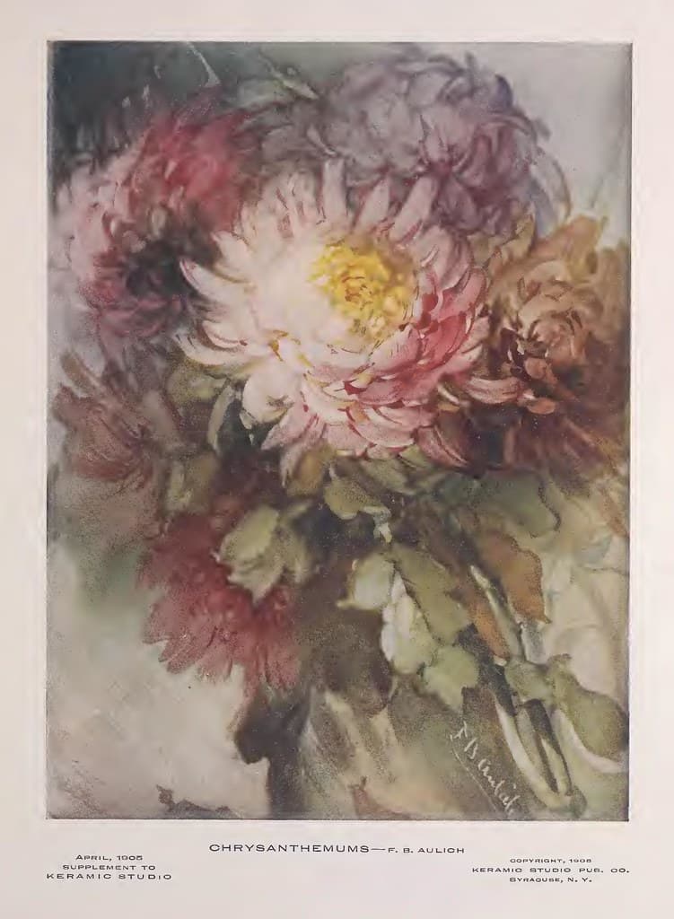 1905 Chrysanthemums Keramic Studio