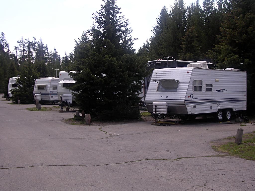 RVs at Fishing Bridge Campground