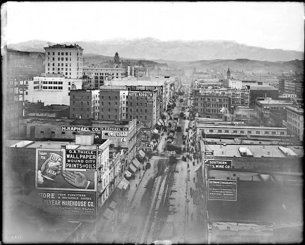 Inlosangeles, downtownlosangeles, glassplatenegatives