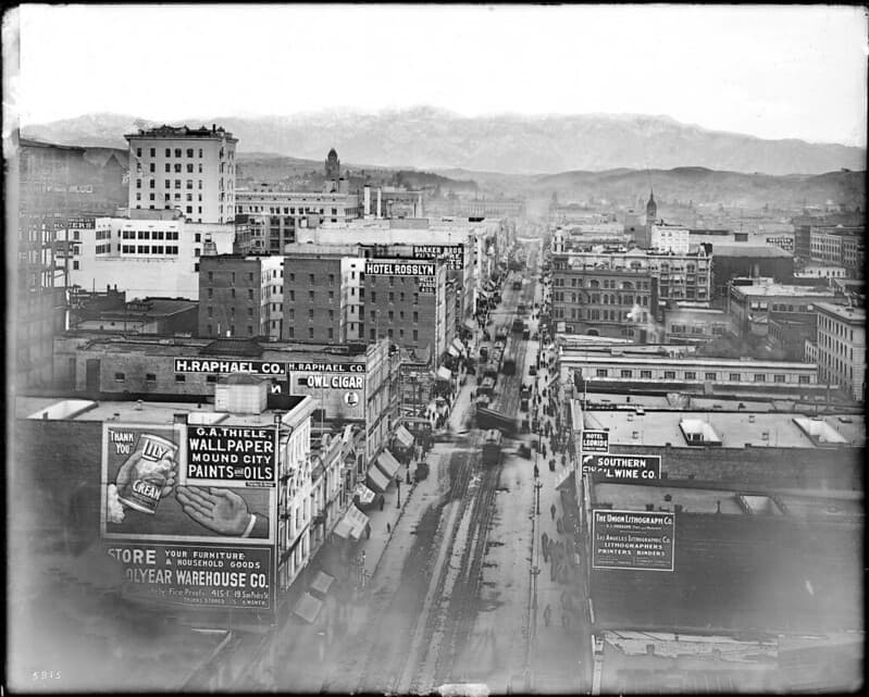 Inlosangeles, downtownlosangeles, glassplatenegatives