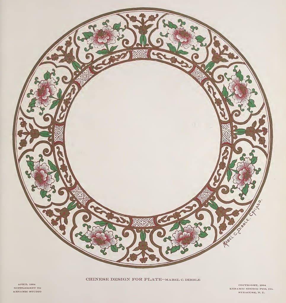 1904 Chinese Plate Keramic Studio