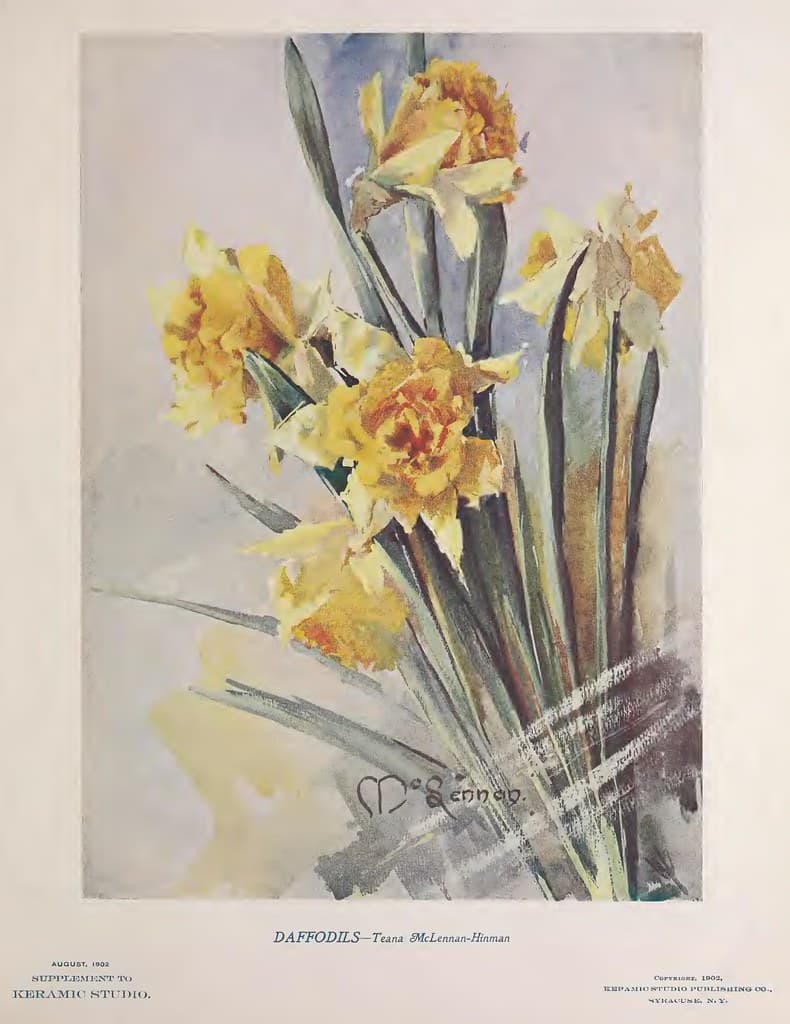 1902 Daffodils Keramic Studio