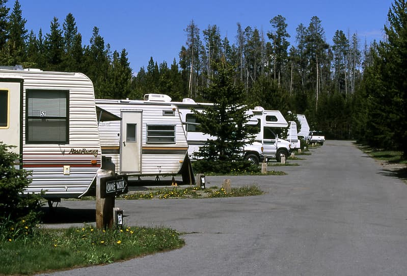 RVs at Fishing Bridge RV Park