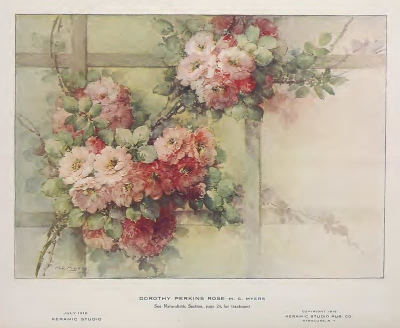 1916 Dorothy Perkins Rose Keramic Studio