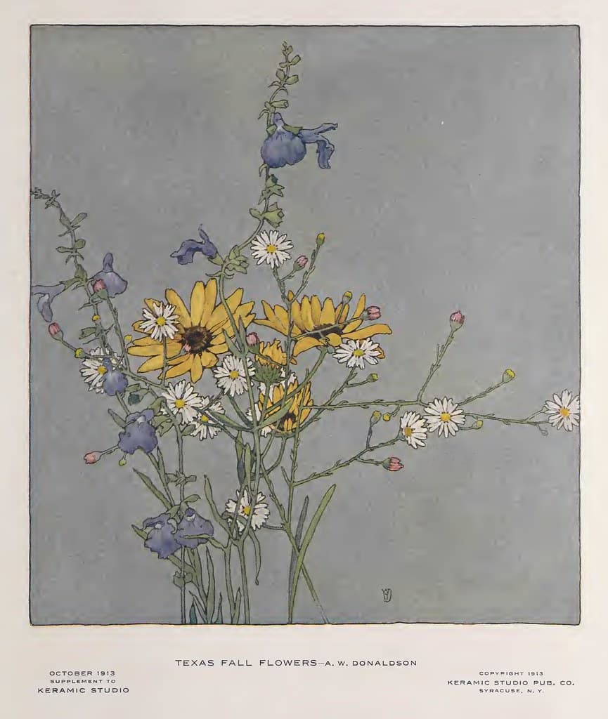 1913 Texas Flowers Keramic Studio