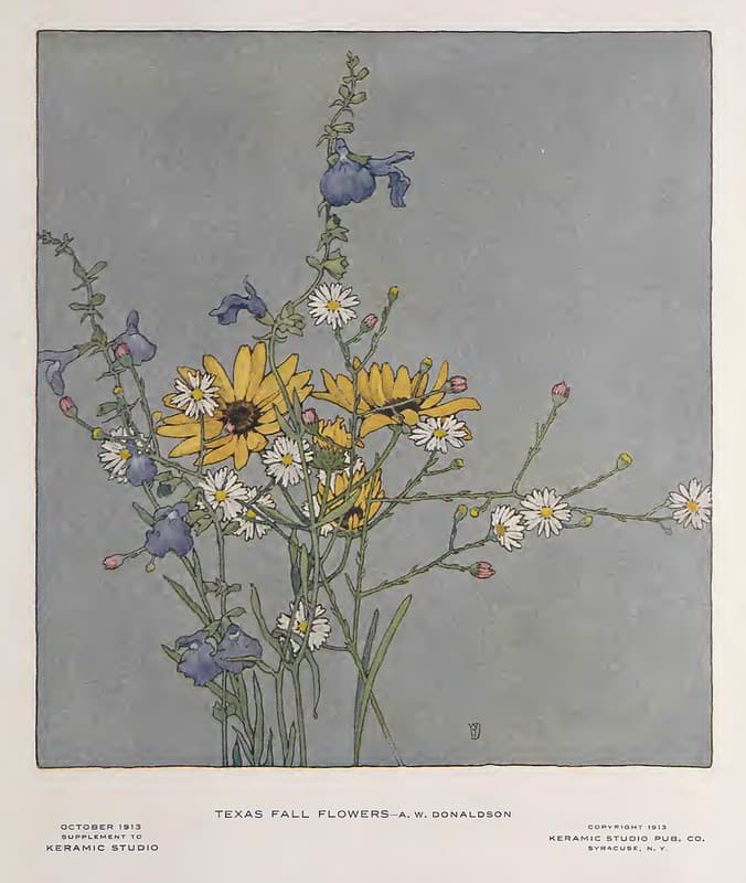 1913 Texas Flowers Keramic Studio